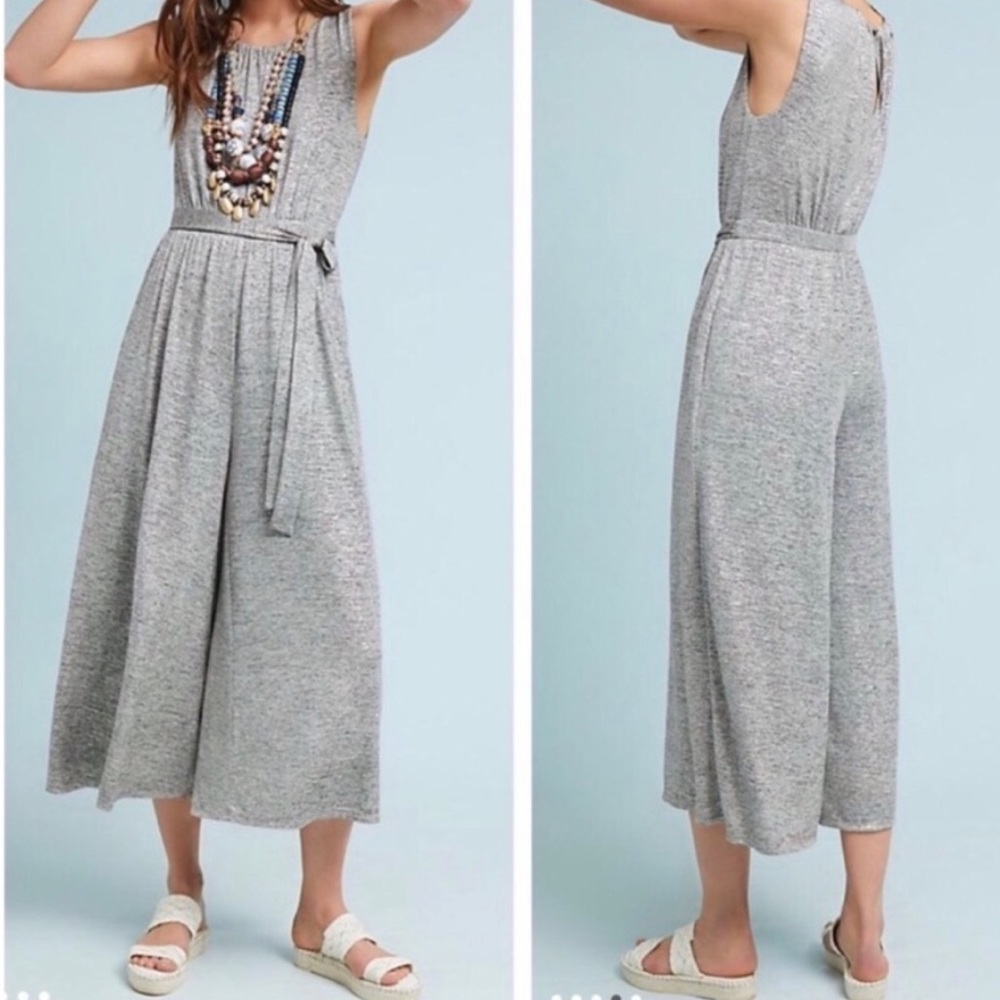 Anthropologie Meadow Rue Metallic Alchemist Wide Leg Jumpsuit - Size Small